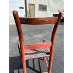 Antique Primitive 19th c. Ladderback Chair Woven Splint Seat Appalachian Country Folk Art 1800s Farmhouse