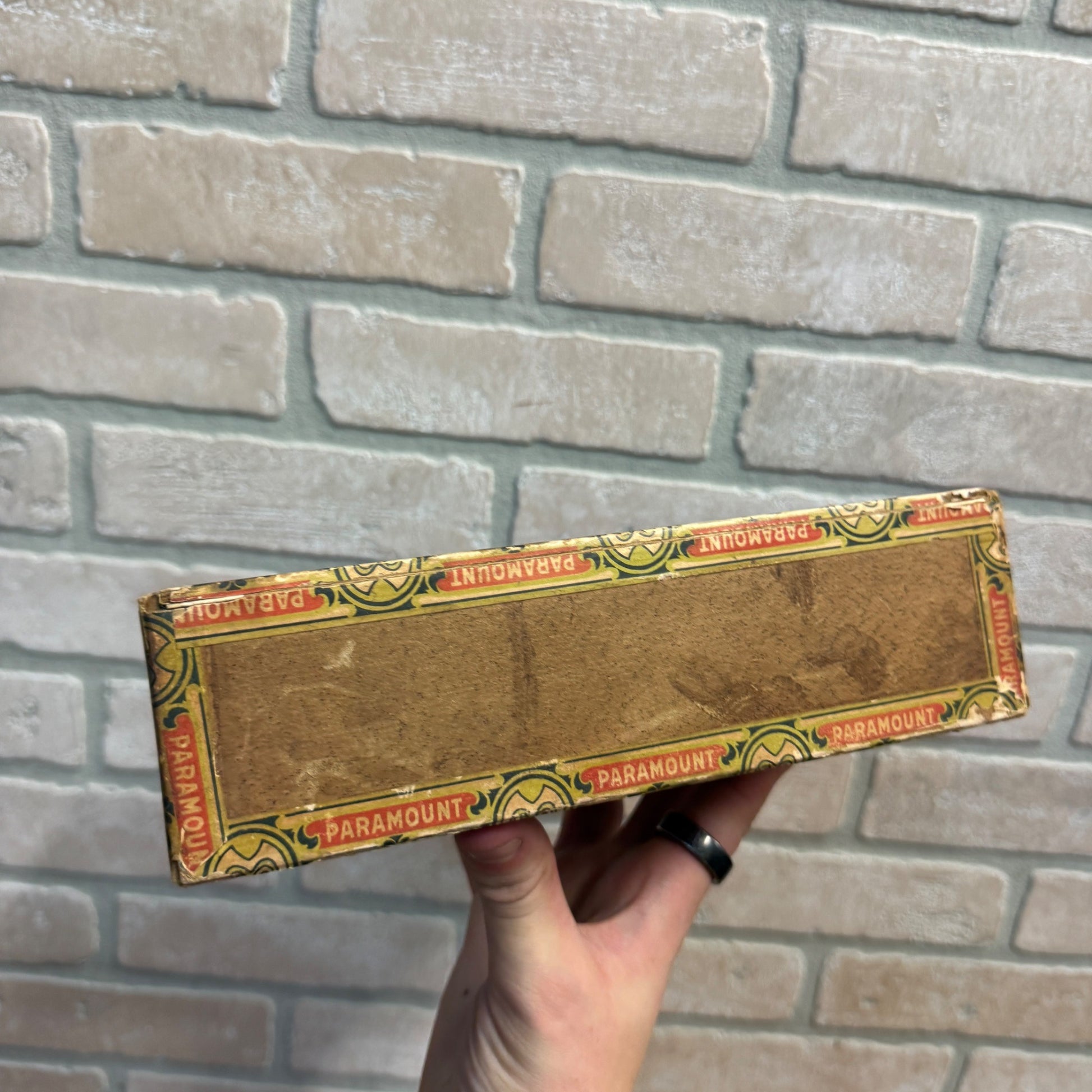 Vintage Paramount Cigar Wooden Box Wooden Advertising Display Ohio