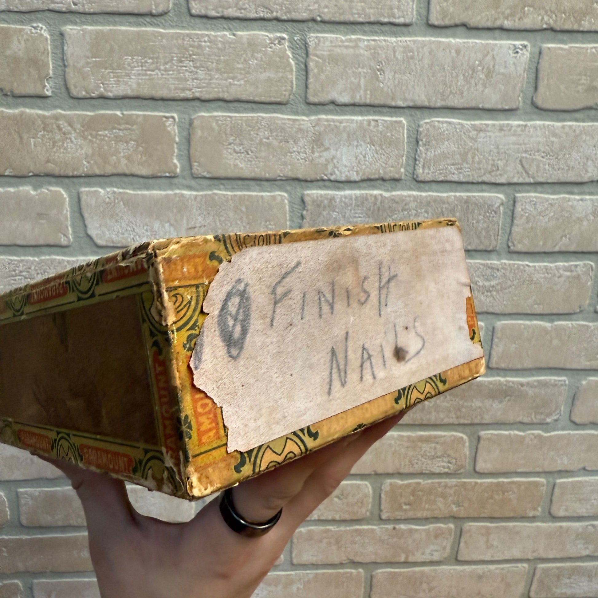 Vintage Paramount Cigar Wooden Box Wooden Advertising Display Ohio