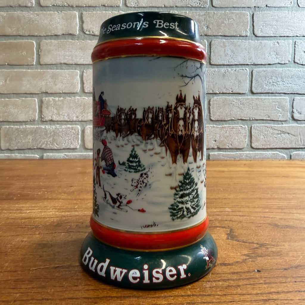 Vintage 1991 Budweiser Clydesdale Horses Beer Stein Mug Ceramic Susan Sampson