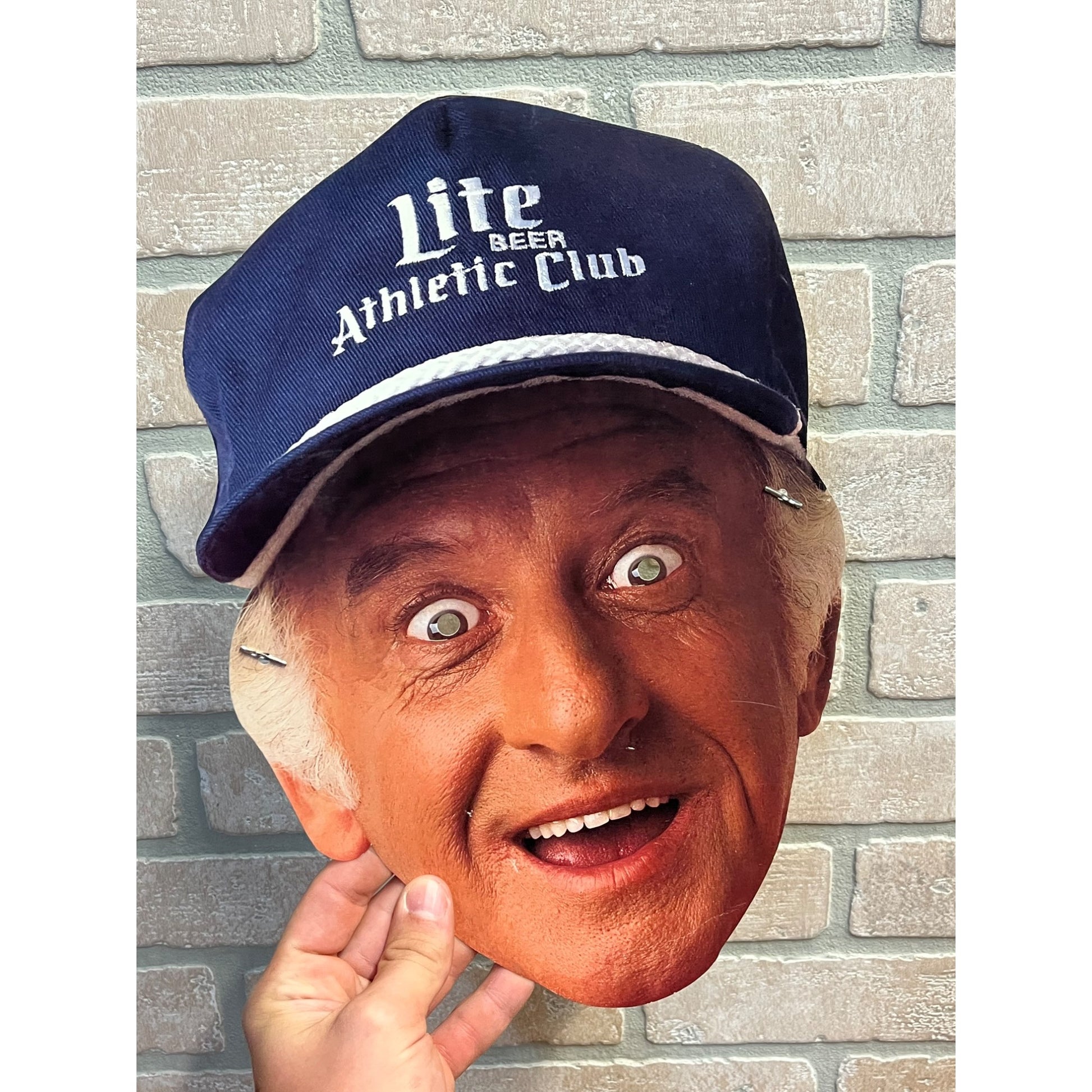 Bob Uecker Rare 1986 Miller Beer Milwaukee County Stadium Brewers Mask/Card