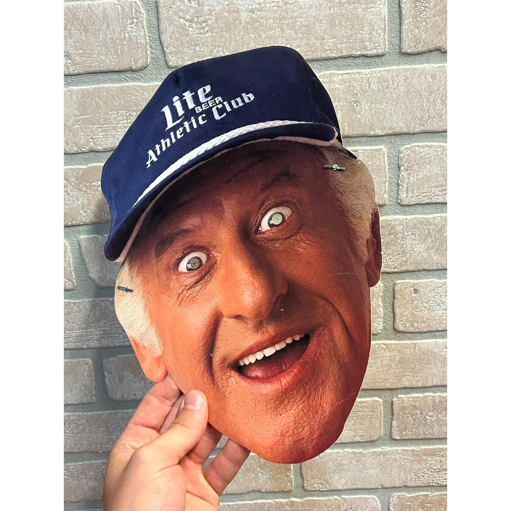 Bob Uecker Rare 1986 Miller Beer Milwaukee County Stadium Brewers Mask/Card