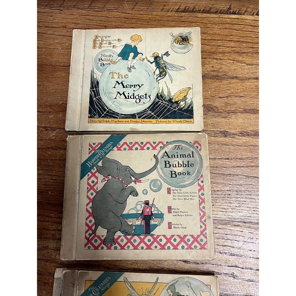 Lot 3 Vintage Harper Columbia Bubble Books The Bubble Book Animal Merry Midgets