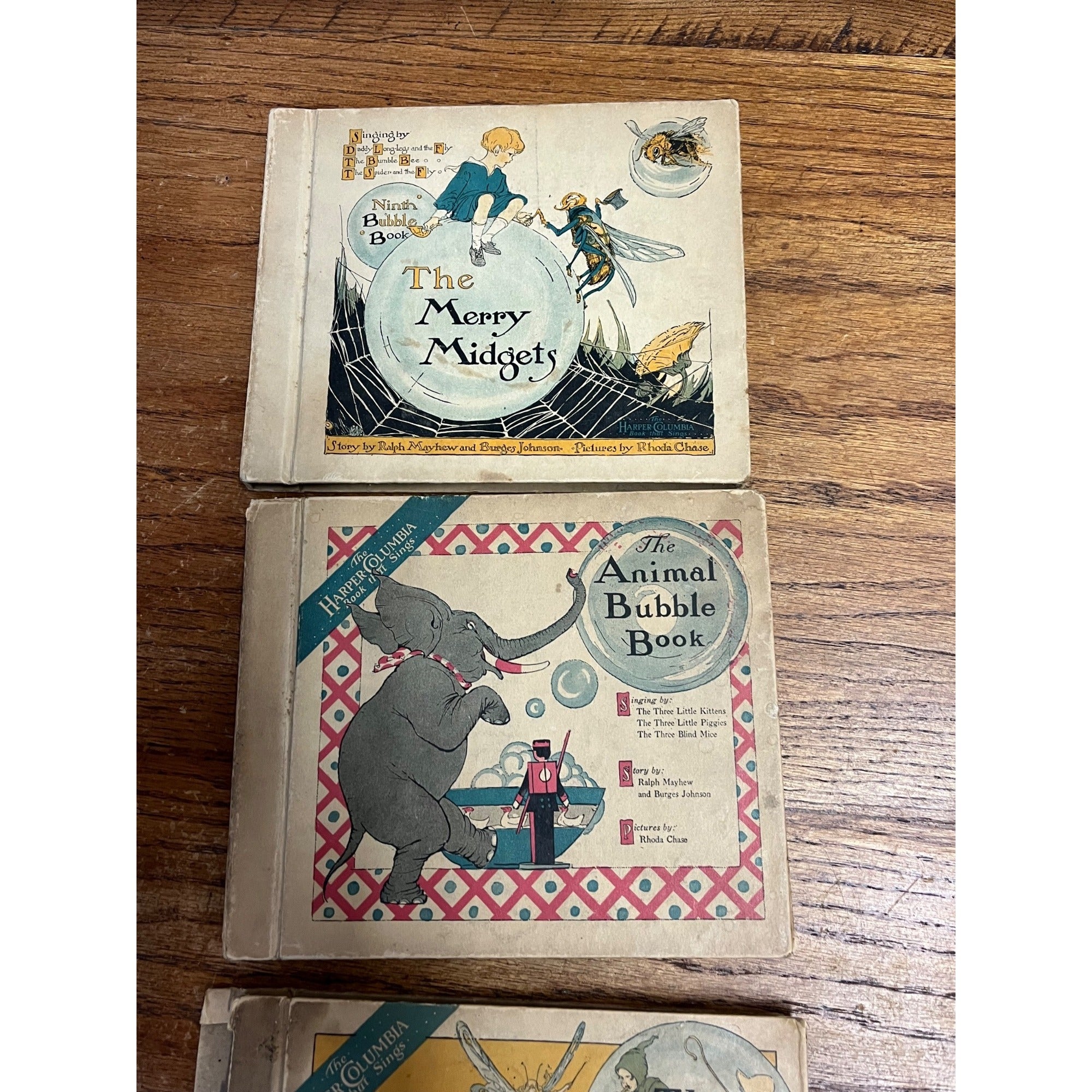 Lot 3 Vintage Harper Columbia Bubble Books The Bubble Book Animal Merry Midgets