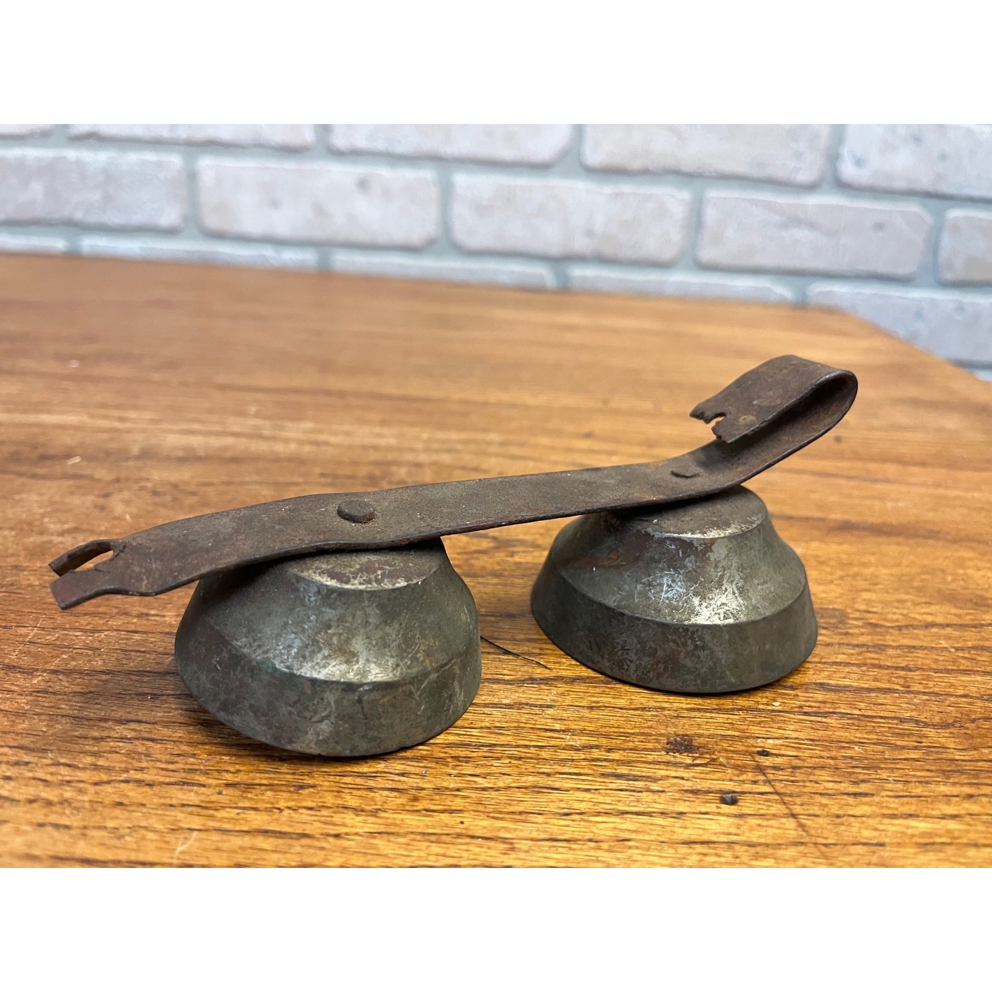 Antique Early Carriage Bells Cow Farm Banded Bells Country Decor