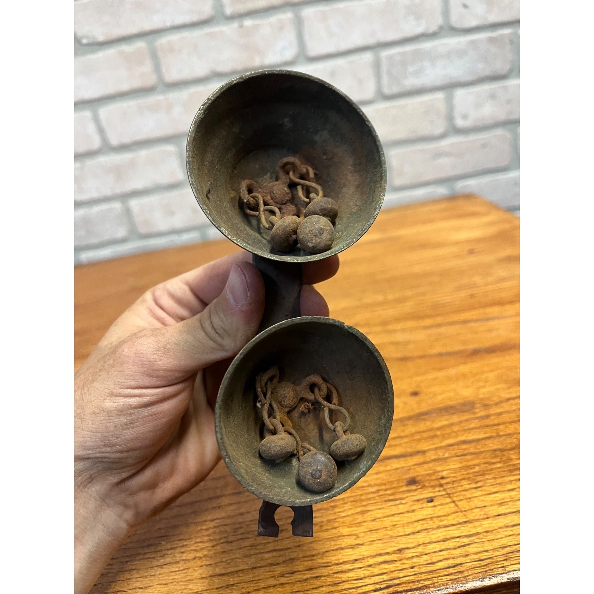 Antique Early Carriage Bells Cow Farm Banded Bells Country Decor