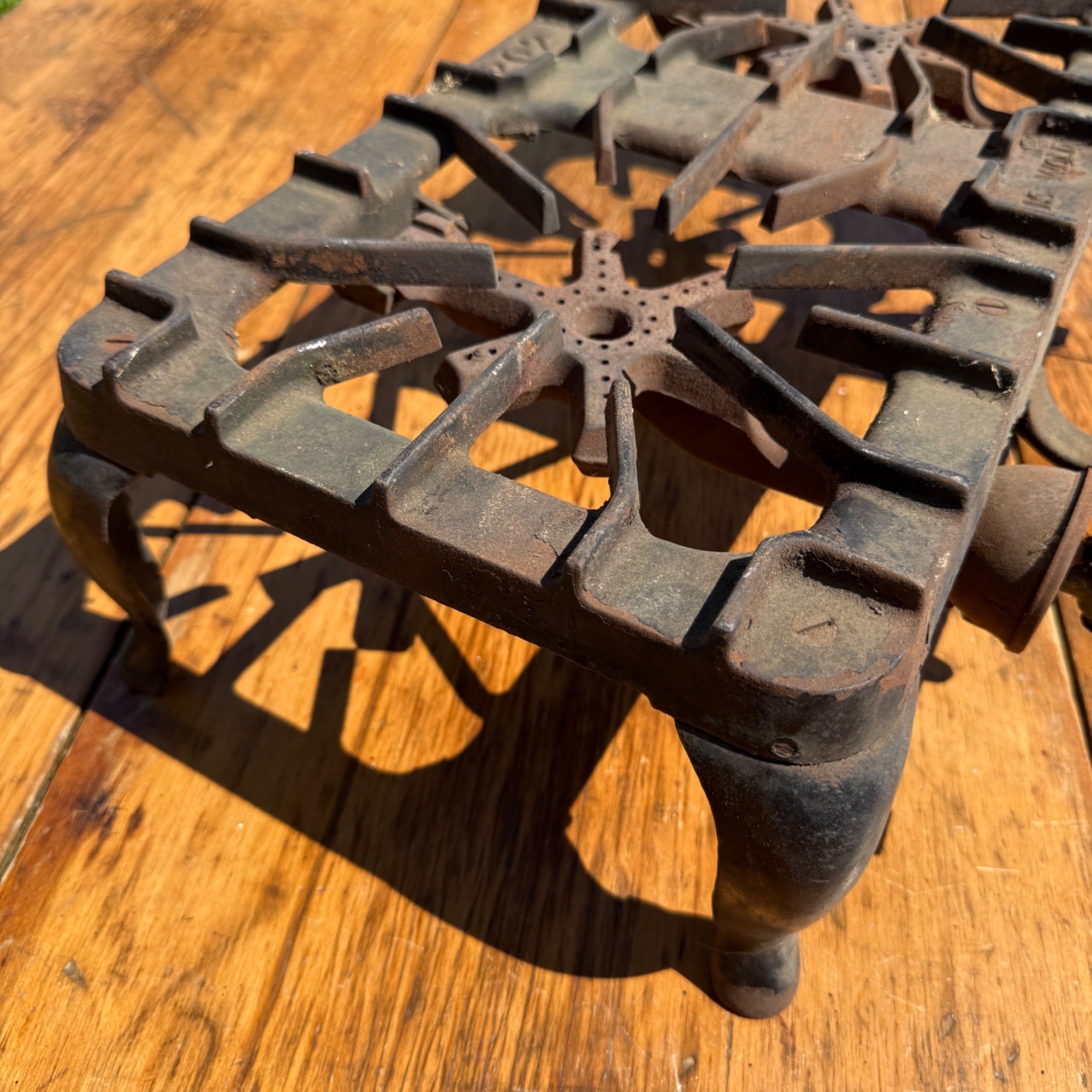 Antique Griswold Cast Iron 2 Burner Gas Cook Stove Top Double Cook Top