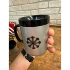 TWO WEST BEND THERMO SERV PLASTIC MUGS SILVER & BLACK  Mid-Century MCM