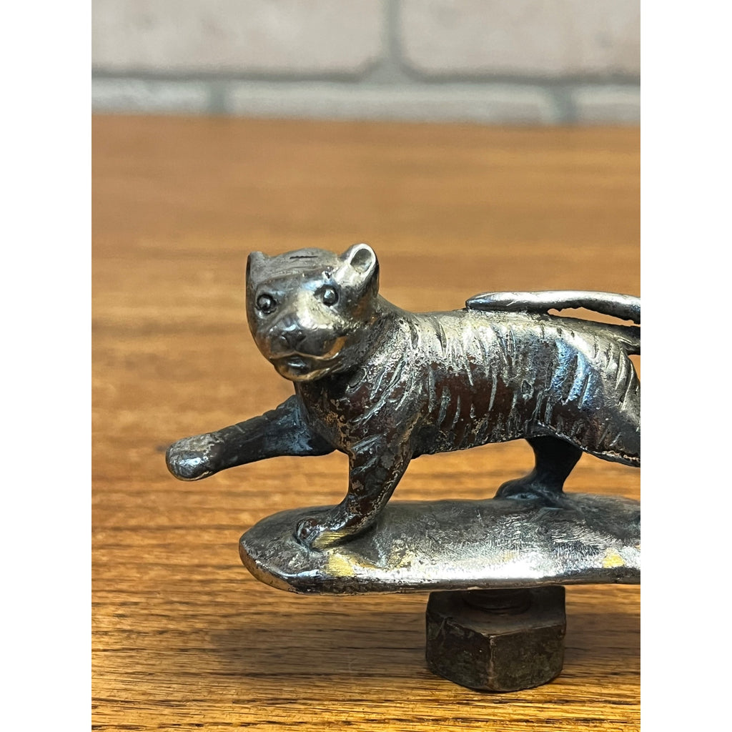 Vintage Raj Tiger Auto Mascot Radiator Hood Ornament Emblem British