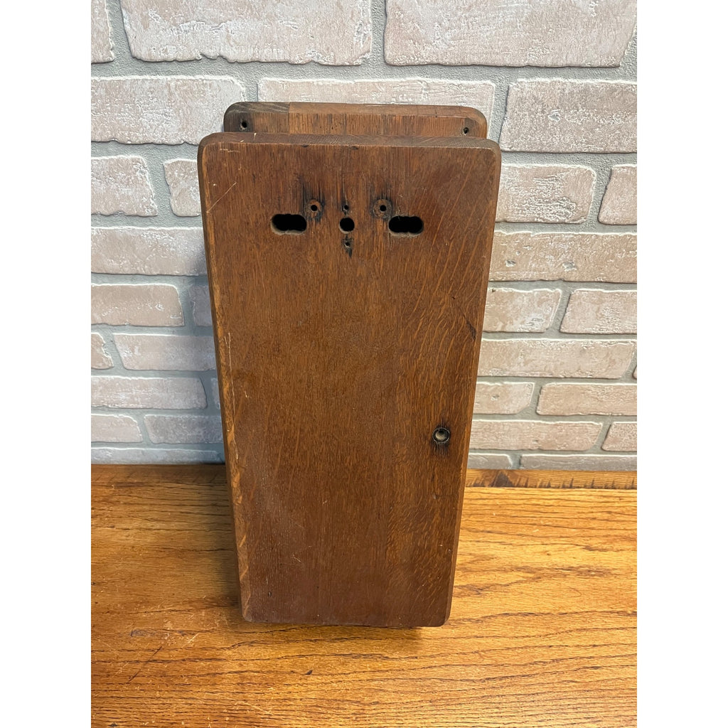 Antique Oak Telephone Wall Box Cabinet Empty - Parts/Restore