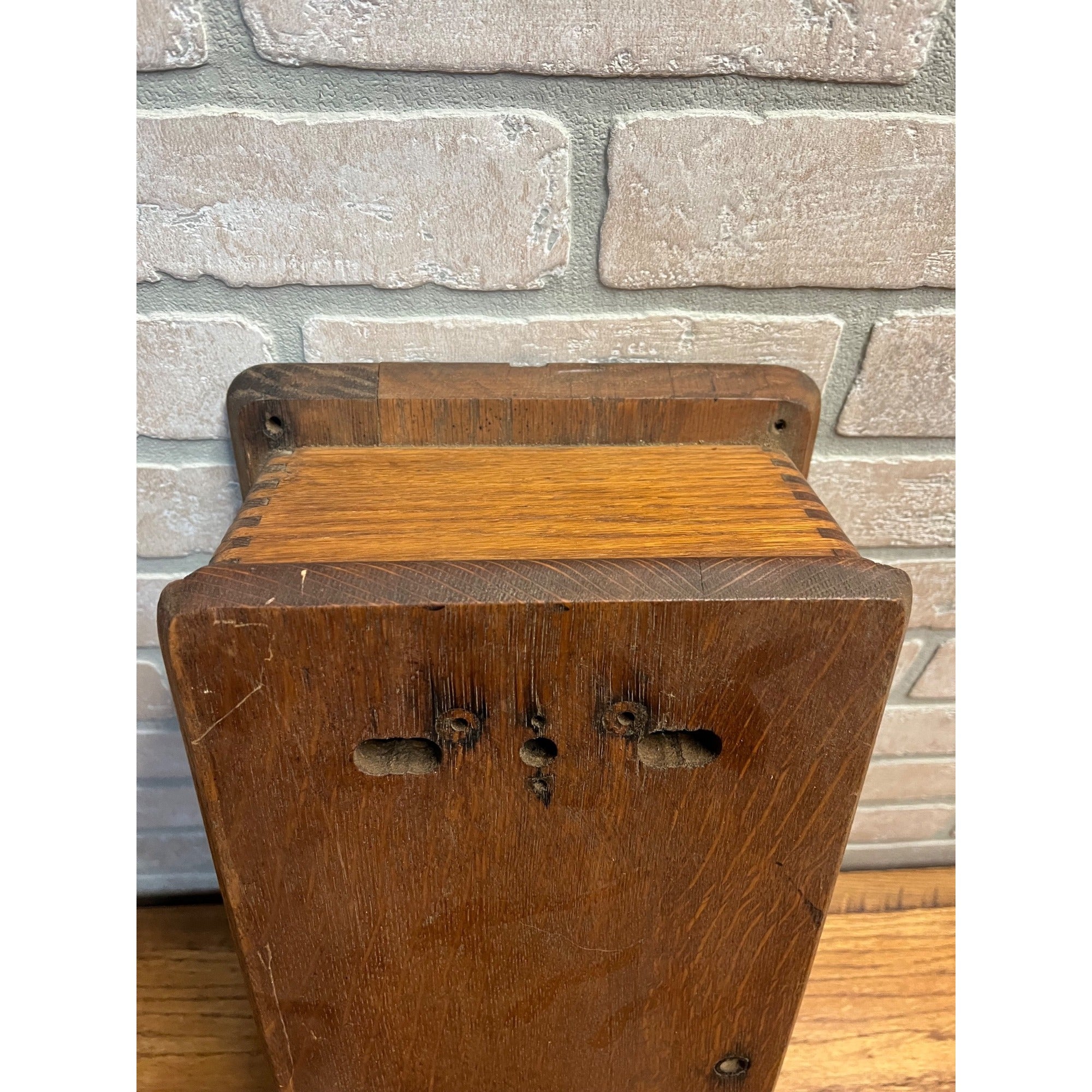 Antique Oak Telephone Wall Box Cabinet Empty - Parts/Restore
