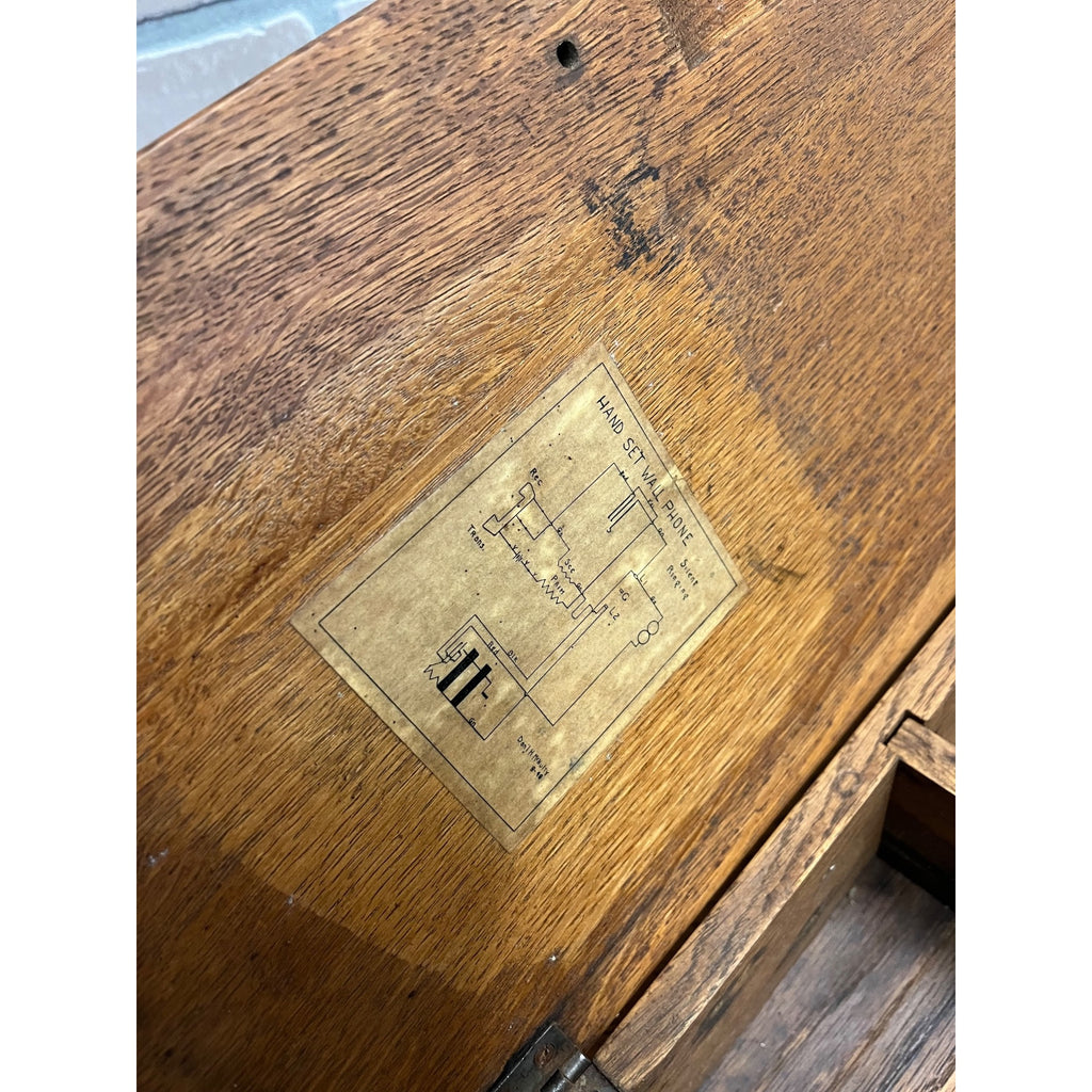 Antique Oak Telephone Wall Box Cabinet Empty - Parts/Restore