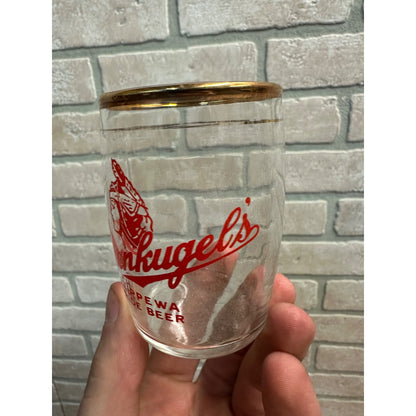 Leinenkugel's Beer 3" Sampler Tester Glass Gold Rim Chippewa Pride Wisconsin