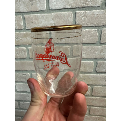 Leinenkugel's Beer 3" Sampler Tester Glass Gold Rim Chippewa Pride Wisconsin