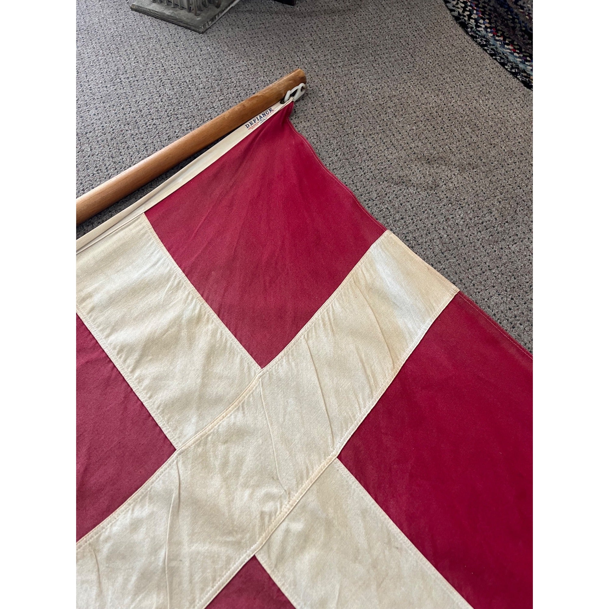 Vintage 1960s Denmark 3' x 5' Defiance Annin & Co. Flag 100% Cotton Bunting