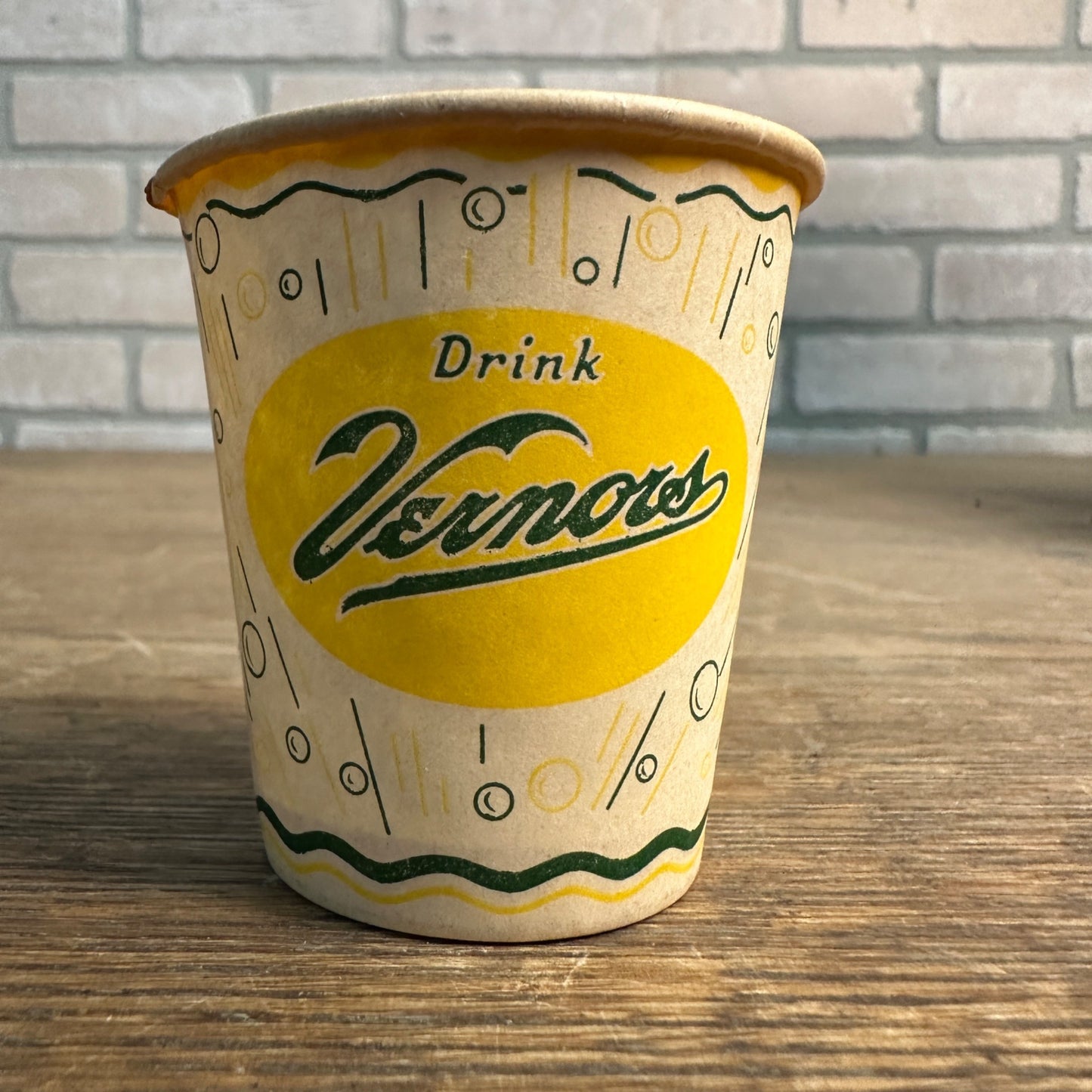 Vintage Vernors Ginger Ale Soda Paper Wax Promotional Cup