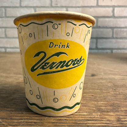 Vintage Vernors Ginger Ale Soda Paper Wax Promotional Cup