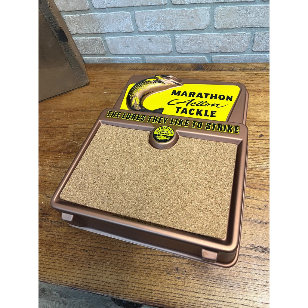 Marathon Fishing Lure Display Sign Bait Tackle Wausau Wisconsin