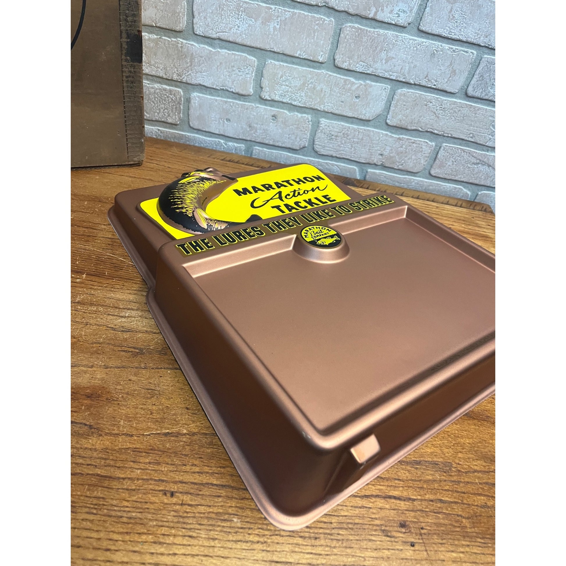 Marathon Fishing Lure Display Sign Bait Tackle Wausau Wisconsin