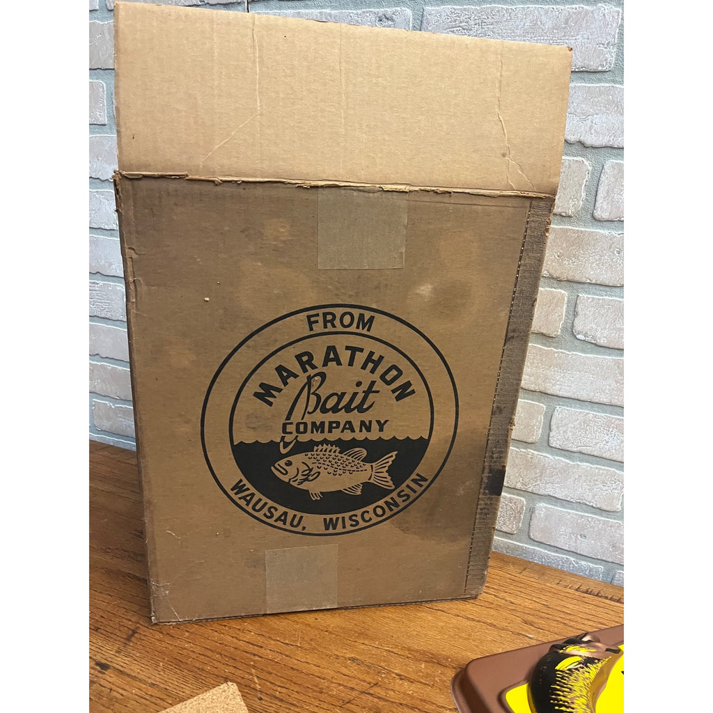 Marathon Fishing Lure Display Sign Bait Tackle Wausau Wisconsin
