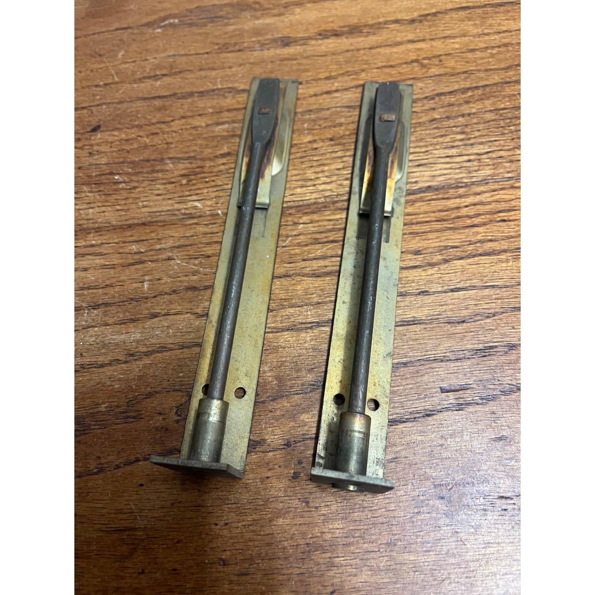 Antique Victorian Brass Flush Mount French Pocket Door Bolt Lock Set 8"