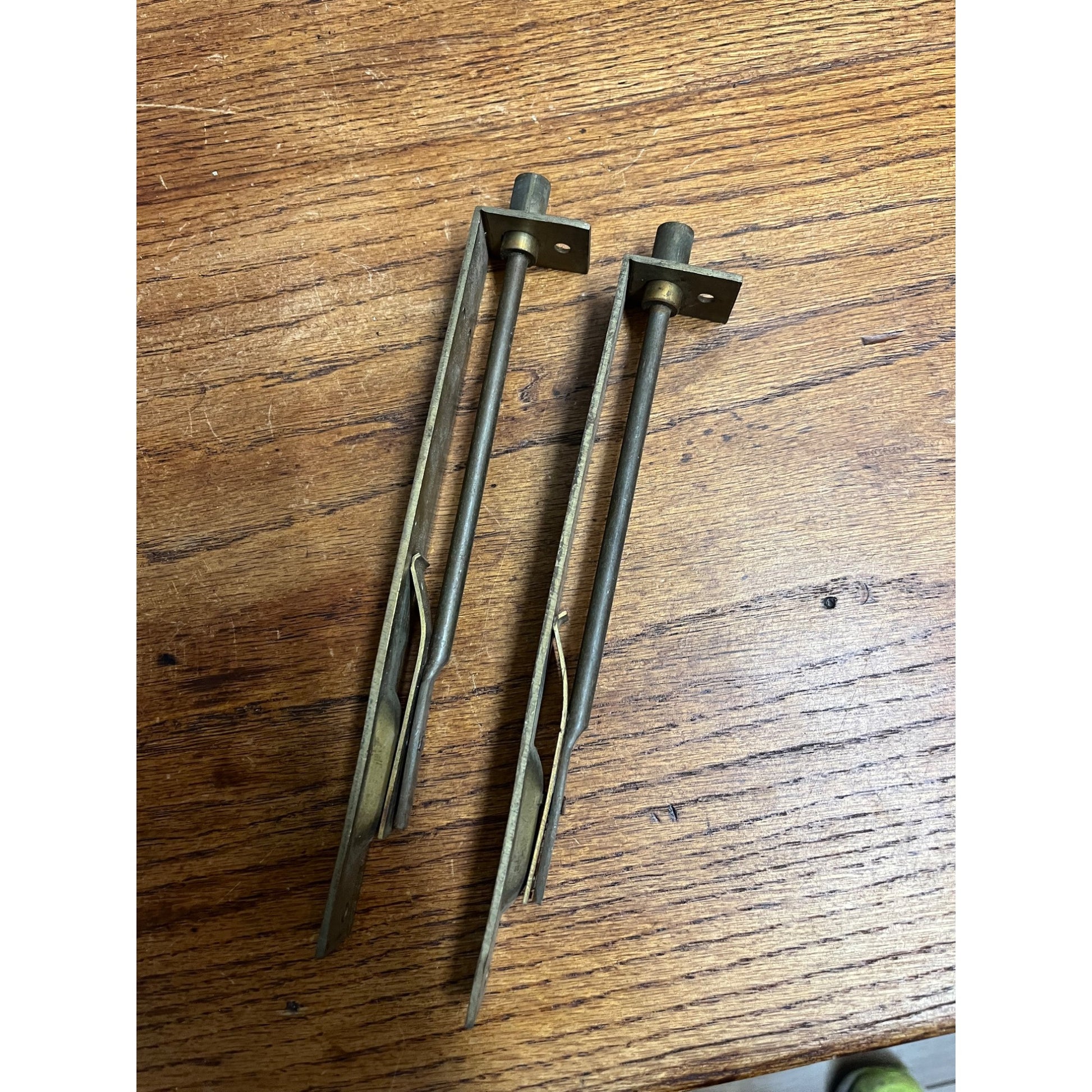 Antique Victorian Brass Flush Mount French Pocket Door Bolt Lock Set 8"
