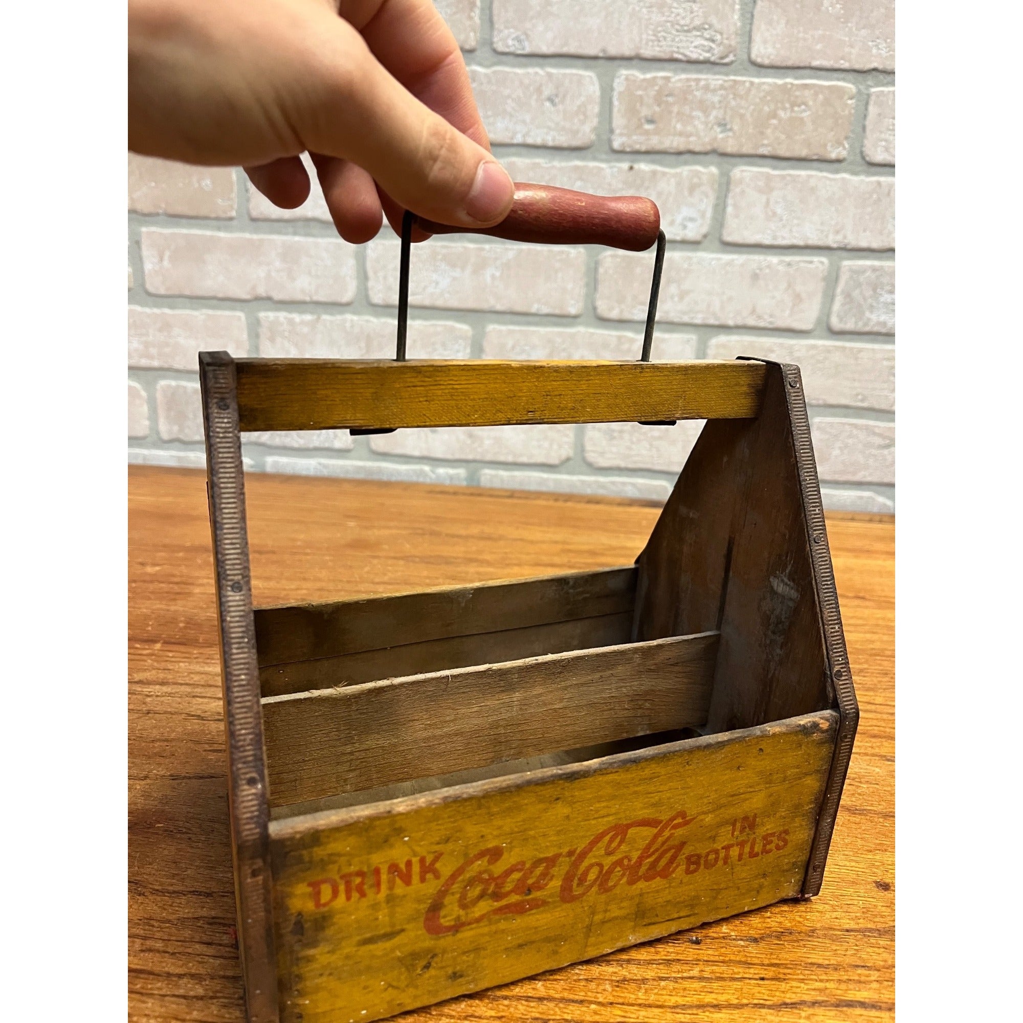 Vintage 1940s Coca-Cola Wooden Six-Pack Bottle Carrier Case WWII Wings Logo