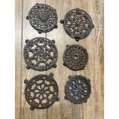 Antique Victorian 1900s Lantz Paw Claw Foot Cast iron Trivets Lot (6) Collection