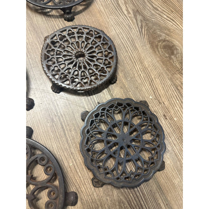 Antique Victorian 1900s Lantz Paw Claw Foot Cast iron Trivets Lot (6) Collection