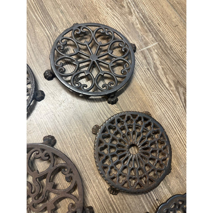 Antique Victorian 1900s Lantz Paw Claw Foot Cast iron Trivets Lot (6) Collection