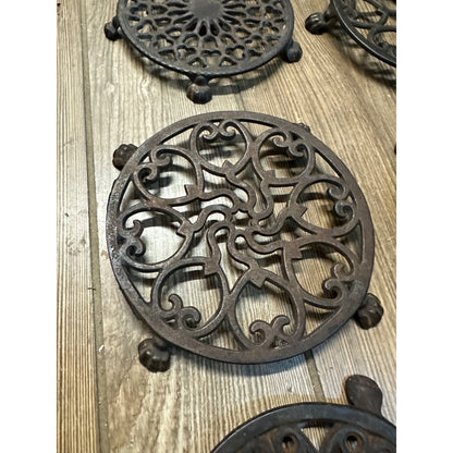 Antique Victorian 1900s Lantz Paw Claw Foot Cast iron Trivets Lot (6) Collection