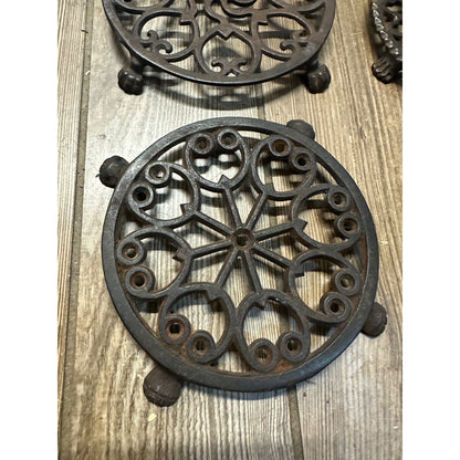 Antique Victorian 1900s Lantz Paw Claw Foot Cast iron Trivets Lot (6) Collection