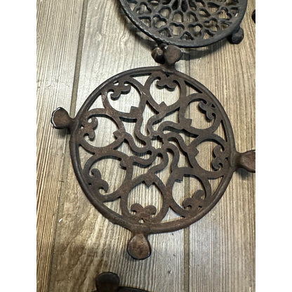 Antique Victorian 1900s Lantz Paw Claw Foot Cast iron Trivets Lot (6) Collection