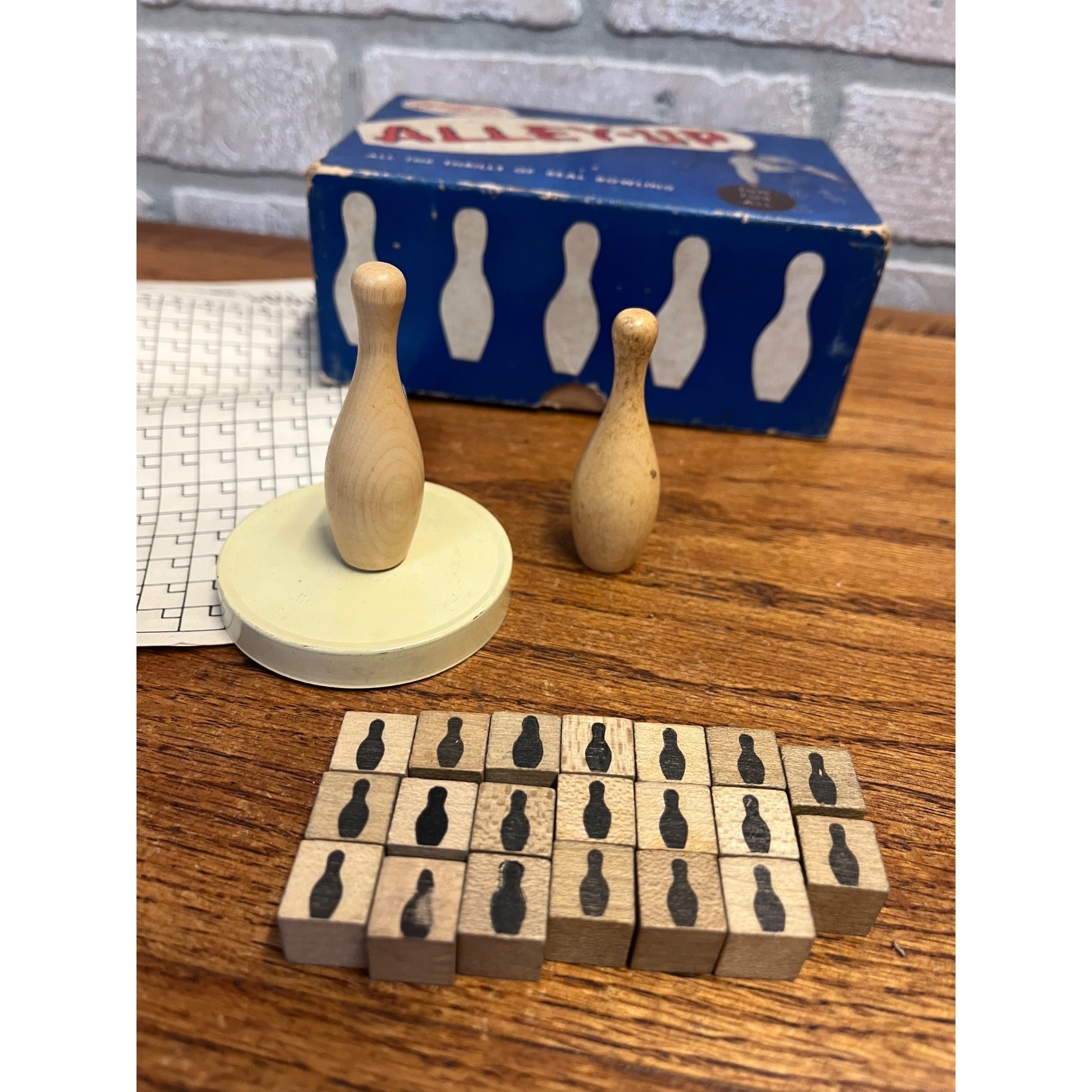 Vintage Alley-Up Tabletop Bowling Dice Game William Bruce Co. - Incomplete
