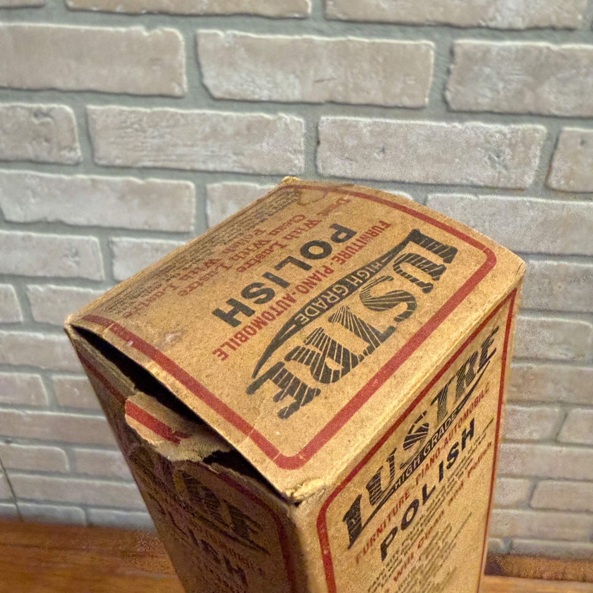 Vintage 1930s Lustre Polish Empty Advertising Box Furniture Automobile Chicago