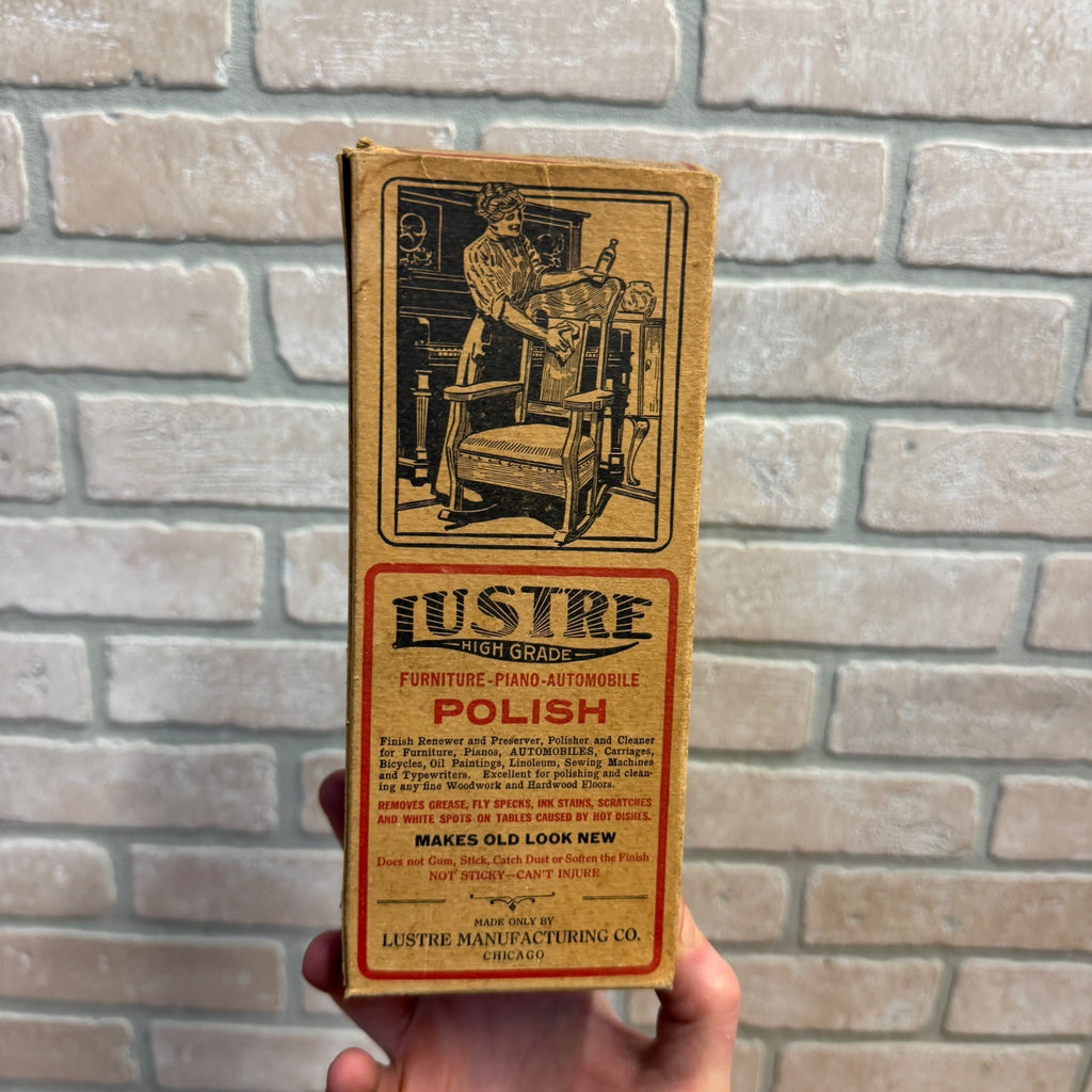 Vintage 1930s Lustre Polish Empty Advertising Box Furniture Automobile Chicago