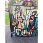 Hal Lotterman Original Modernist Figurative Painting Abstract Art MCM Mid-Century Modern