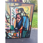 Hal Lotterman Original Modernist Figurative Painting Abstract Art MCM Mid-Century Modern