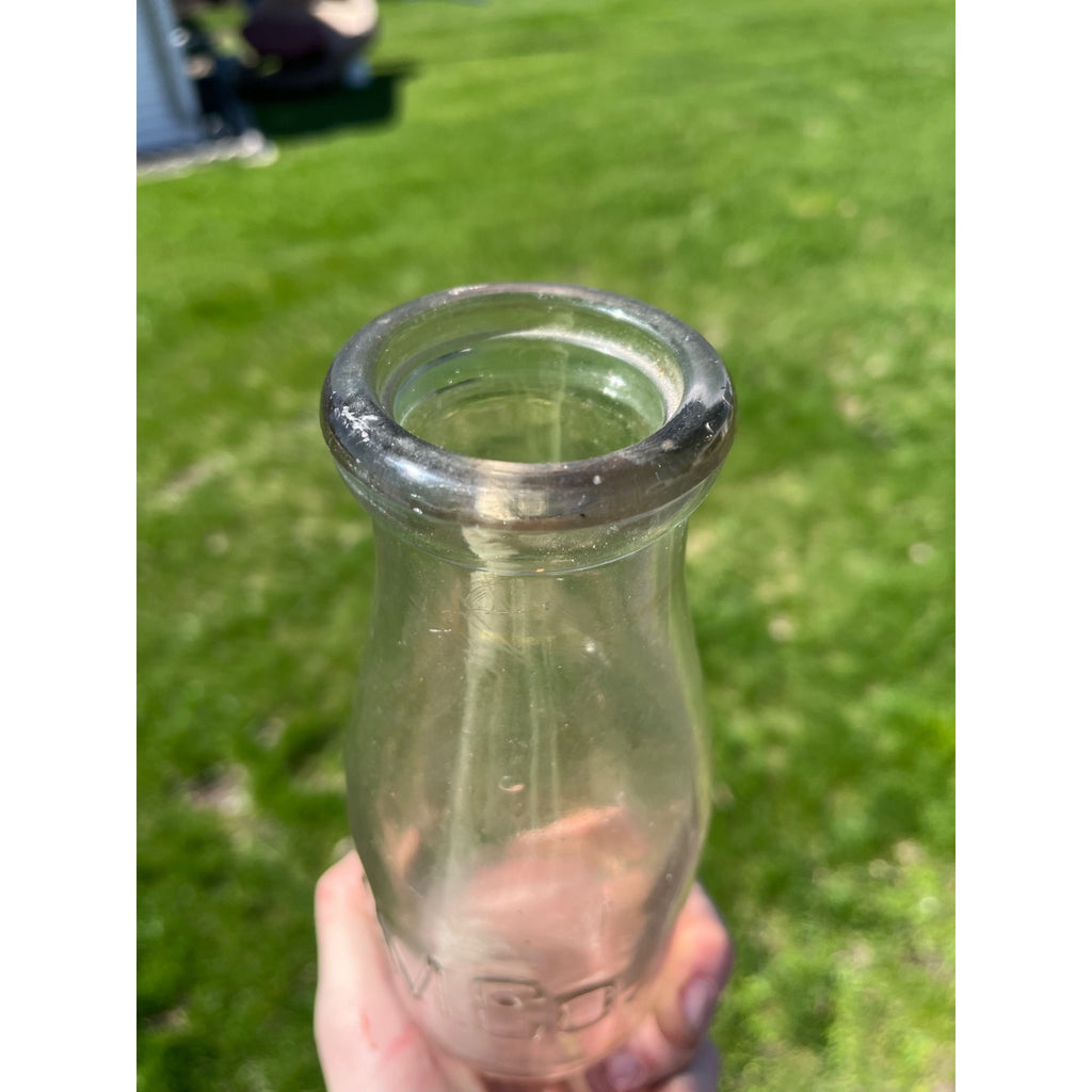 Vintage Waukesha Milk Company "W.M. Co." Embossed Pint Milk Bottle Wisconsin