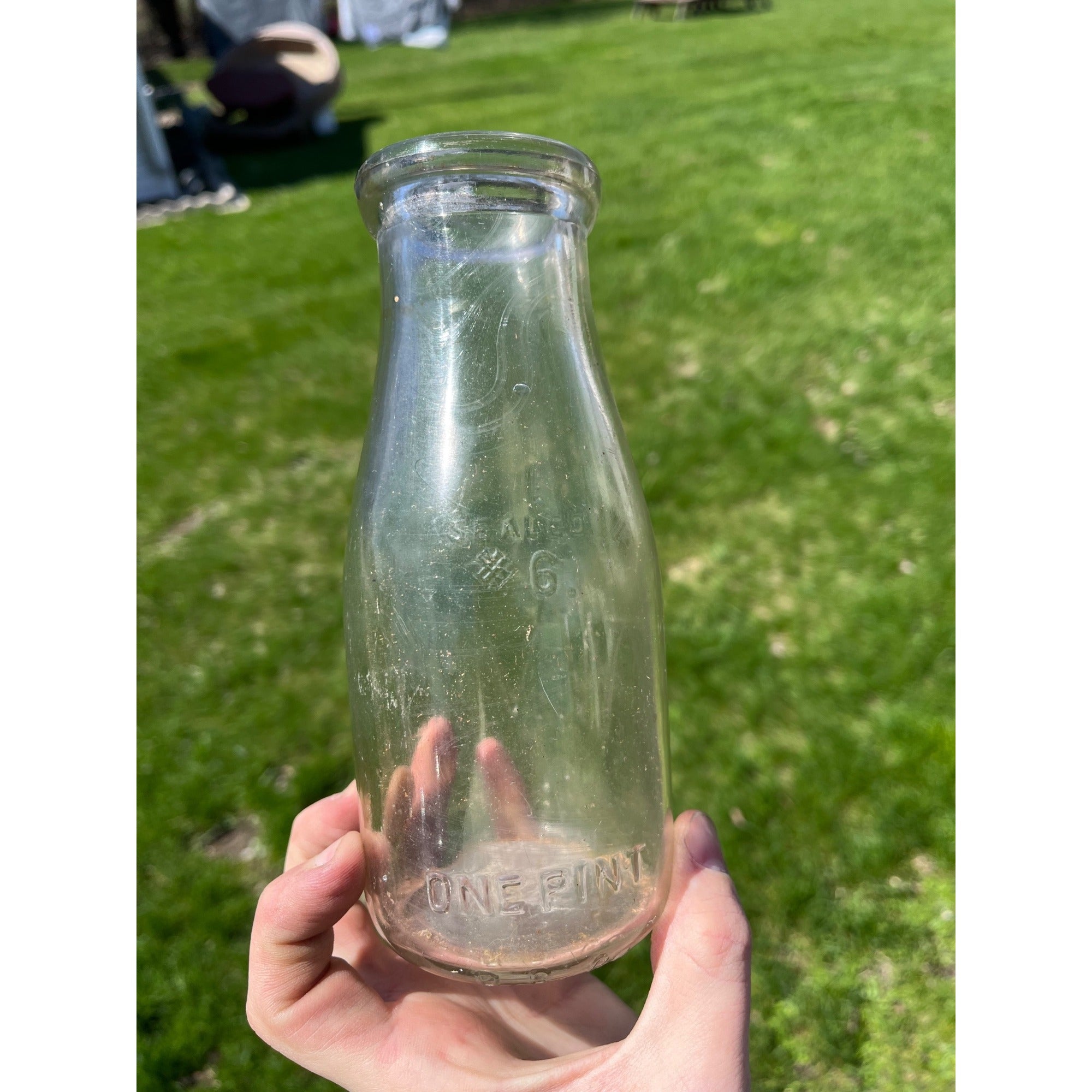 Vintage Waukesha Milk Company "W.M. Co." Embossed Pint Milk Bottle Wisconsin
