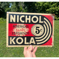 Nichol Kola Embossed Sign Advertising 1940s Sida Vintage 14" x 10"