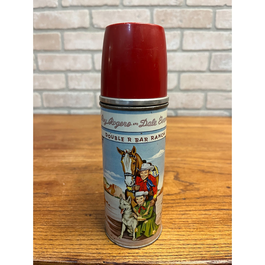 Unusual Size Holtemp Roy Rogers and Dale Evans Double R Bar Ranch Metal Thermos