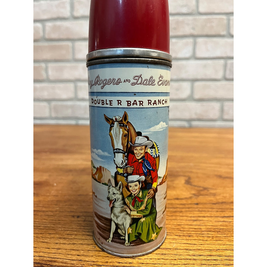 Unusual Size Holtemp Roy Rogers and Dale Evans Double R Bar Ranch Metal Thermos
