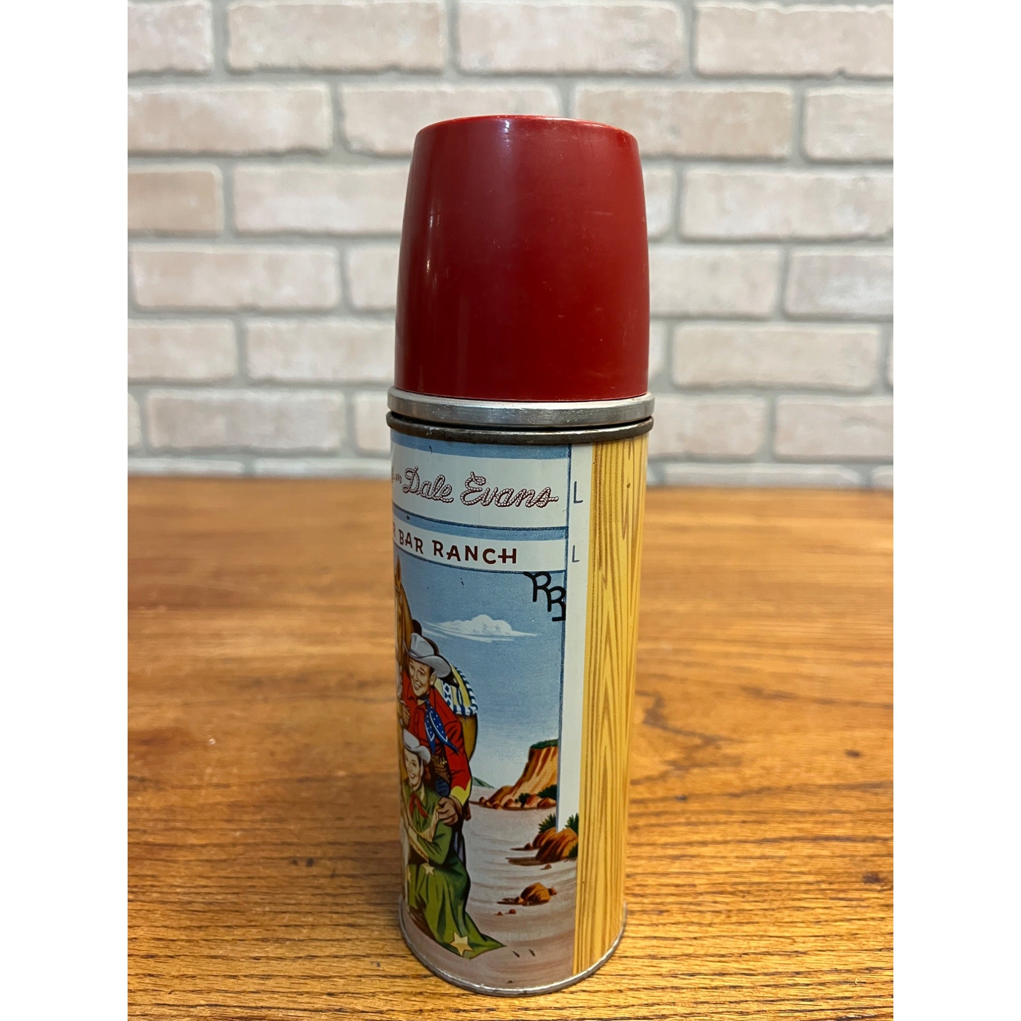 Unusual Size Holtemp Roy Rogers and Dale Evans Double R Bar Ranch Metal Thermos