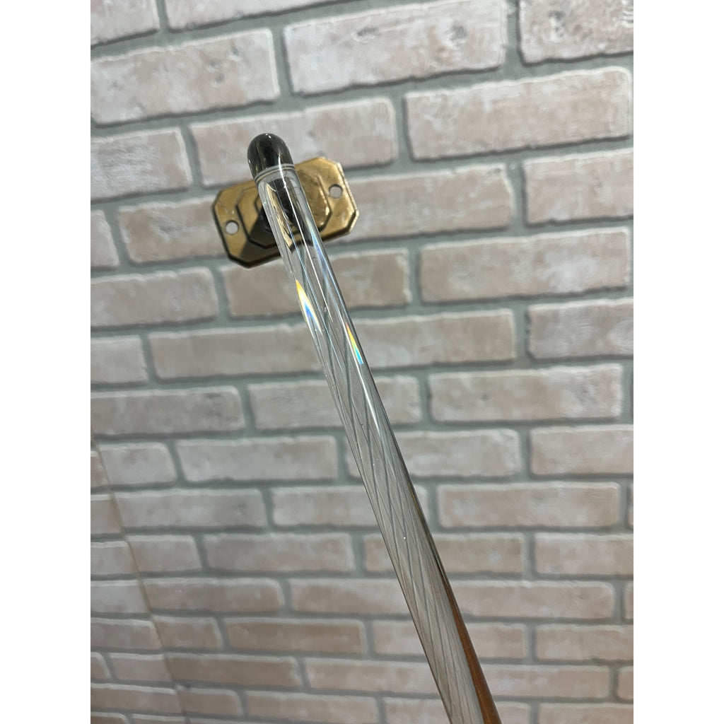 Vintage 1950s MCM Bathroom Glass Towel Bar w/ Wall Mount Brackets 24"