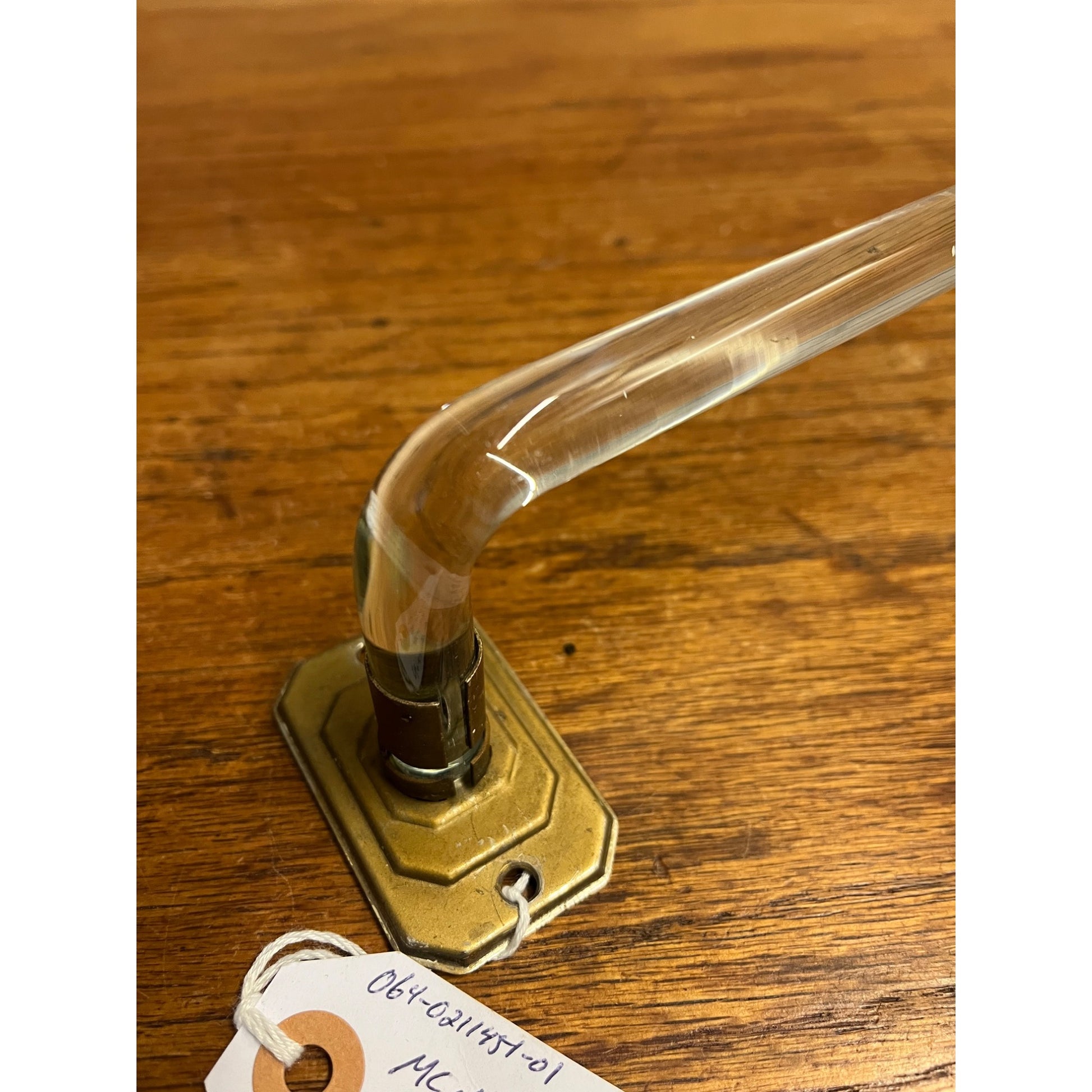 Vintage 1950s MCM Bathroom Glass Towel Bar w/ Wall Mount Brackets 24"