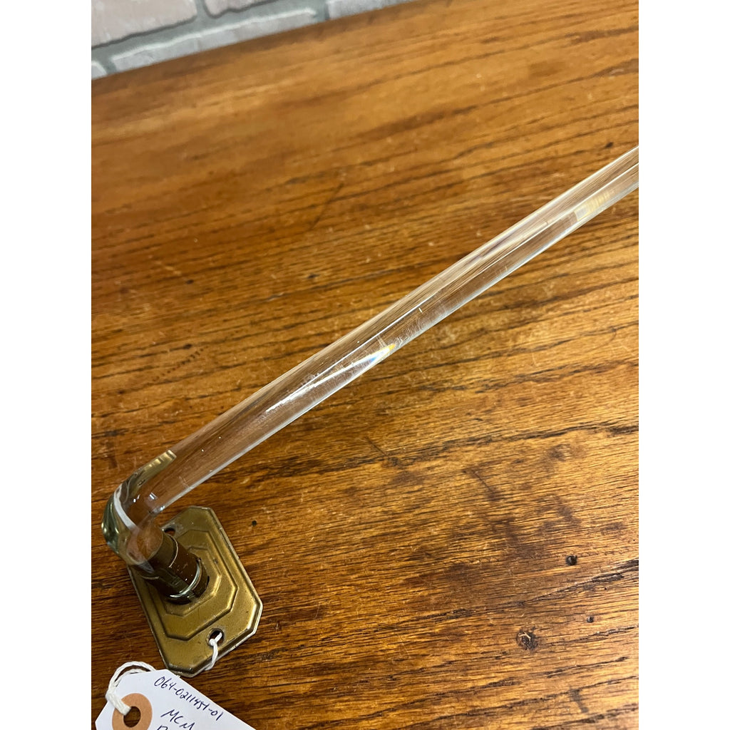 Vintage 1950s MCM Bathroom Glass Towel Bar w/ Wall Mount Brackets 24"