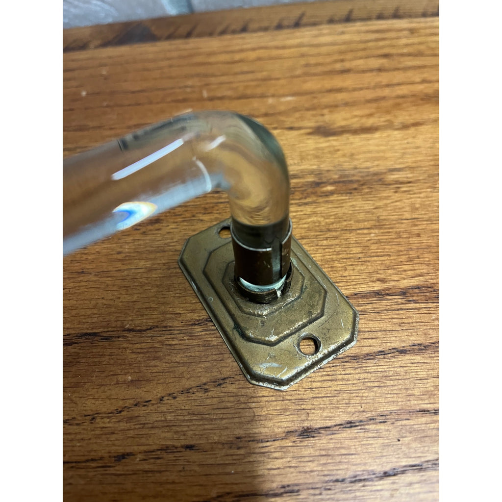 Vintage 1950s MCM Bathroom Glass Towel Bar w/ Wall Mount Brackets 24"