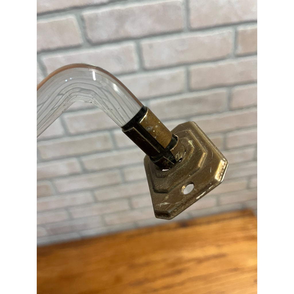 Vintage 1950s MCM Bathroom Glass Towel Bar w/ Wall Mount Brackets 24"