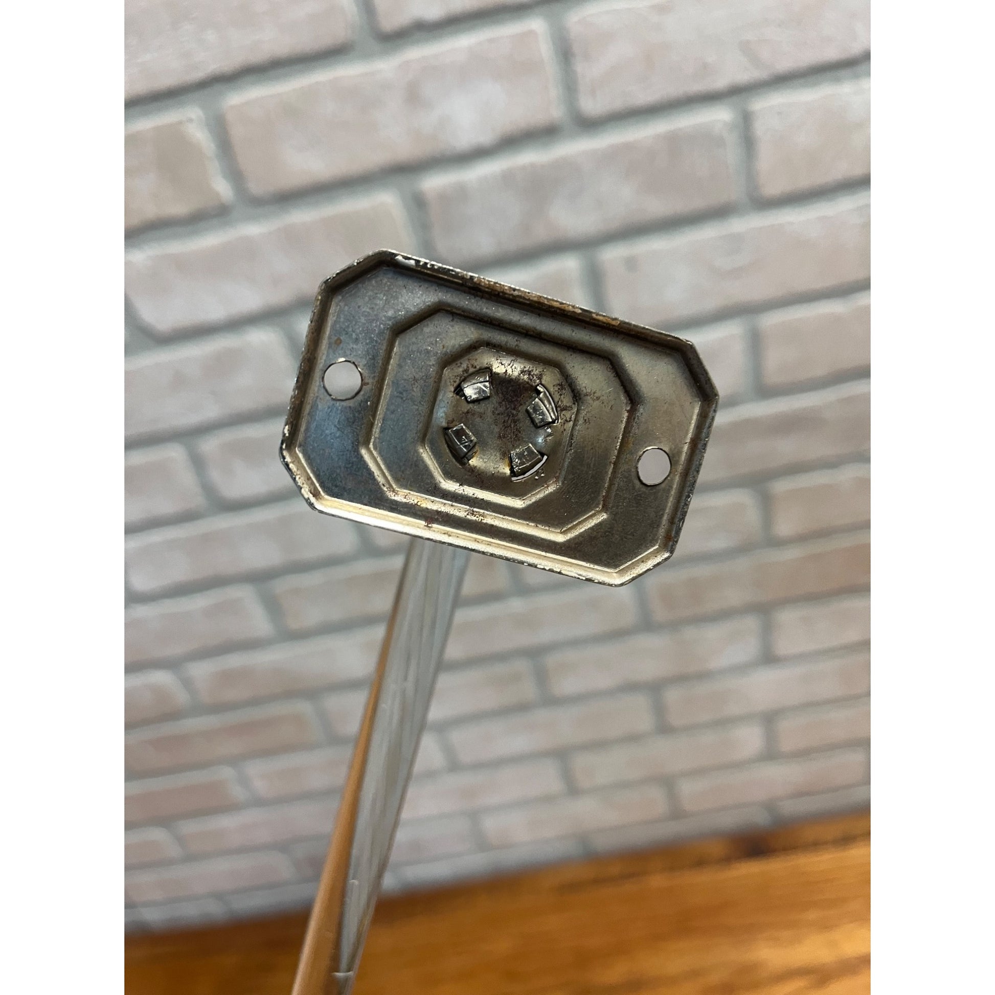 Vintage 1950s MCM Bathroom Glass Towel Bar w/ Wall Mount Brackets 24"